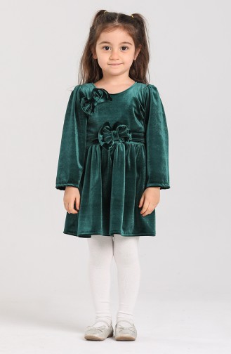 Emerald Green Children`s Dress 2022-01