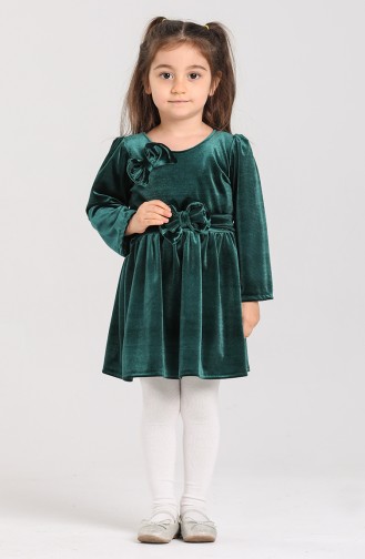 Emerald Green Children`s Dress 2022-01