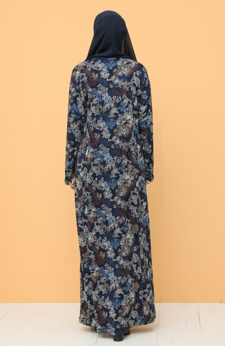 Navy Blue Hijab Dress 0103-02