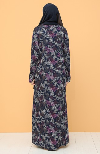 Navy Blue Hijab Dress 0103-03