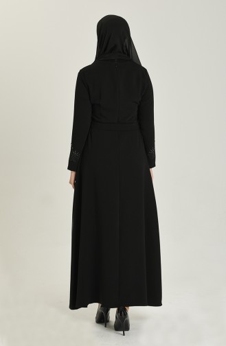 Schwarz Hijab-Abendkleider 1185-01