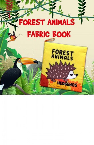 Tox İngilizce Orman Hayvanları Kumaş Sessiz Kitap E127 Bez Kitap Eğitici Oyuncak Yumuşak Ve Hışırtılı E030200127