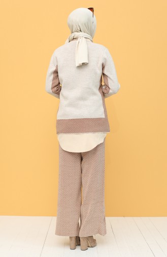 Knitwear Sweater Trousers Double Suit 5115-04 Beige 5115-04
