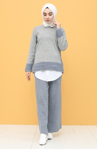 Knitwear Sweater Trousers Double Suit 5115-05 Gray 5115-05