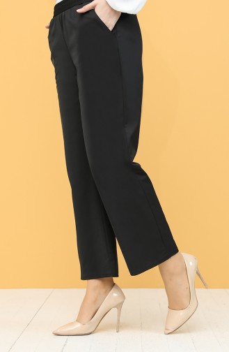 Pants with Elastic waist Pockets 5176pnt-01 Black 5176PNT-01
