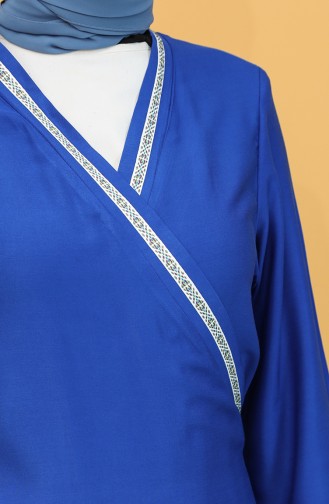 Yandan Bağlamalı Desenli Namaz Elbisesi 1001C-04 Saks