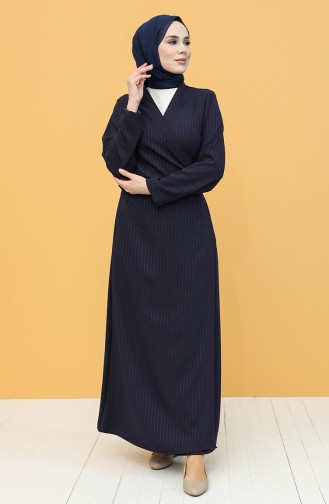 Side Tied Prayer Dress 1003-02 Navy Blue 1003-02