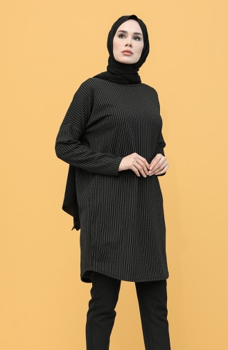 Striped Tunic 1495-01 Black 1495-01