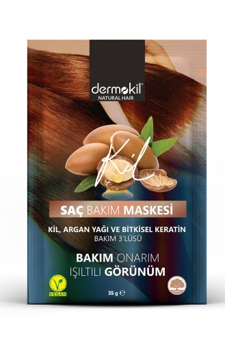 Dermokil Saç Bakım Maskesi Kil Argan Yağı Keratin Bakım 3Lüsü 08644
