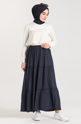 Navy Blue Skirt 8215-01