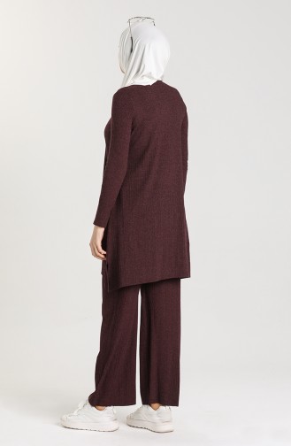 Ribbed Tunic Trousers Double Suit 5350-02 Purple 5350-02