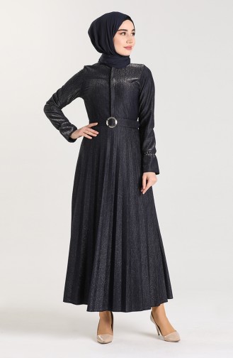 Dunkelblau Hijab Kleider 5230-02