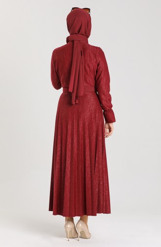 Weinrot Hijab Kleider 5230-04