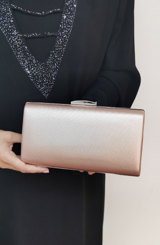 Bayan Abiye Clutch Portföy Kumaş Çanta 273109-206 Pudra