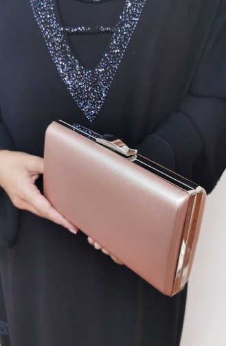Bayan Abiye Clutch Portföy Kumaş Çanta 273109-206 Pudra