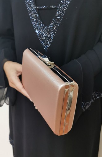 Bayan Abiye Clutch Portföy Kumaş Çanta 273109-206 Pudra