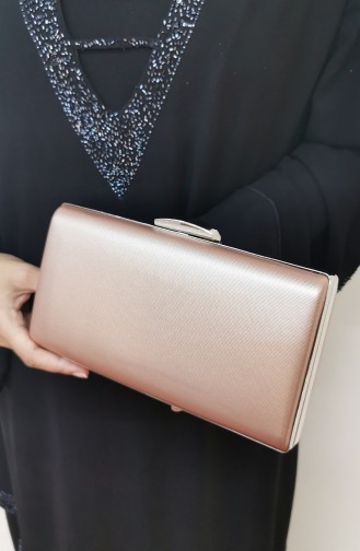 Bayan Abiye Clutch Portföy Kumaş Çanta 273109-206 Pudra