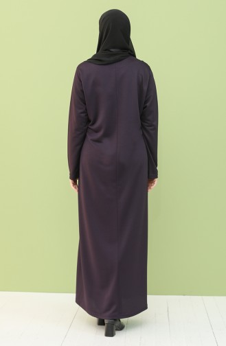 Plum Hijab Dress 4744-07