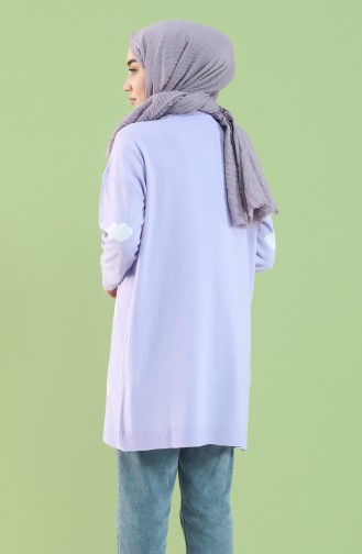 Triko Desenli Tunik 4276-03 Lila