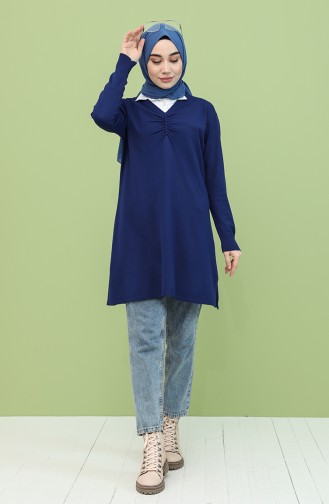 Knitwear Tunic with Gathered Front 55234-01 Saxe Blue 55234-01