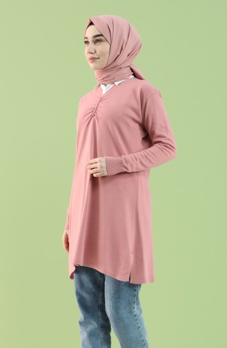 Knitwear Tunic with Gathered Front 55234-06 Dried Rose 55234-06