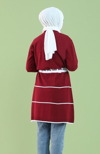 Knitwear Gathered waist Tunic 55239-03 Burgundy 55239-03