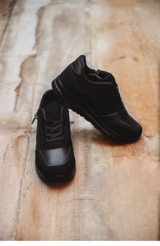 Mat Siyah Bayan Yürüyüş Ayakkabısı Sm Ds02
