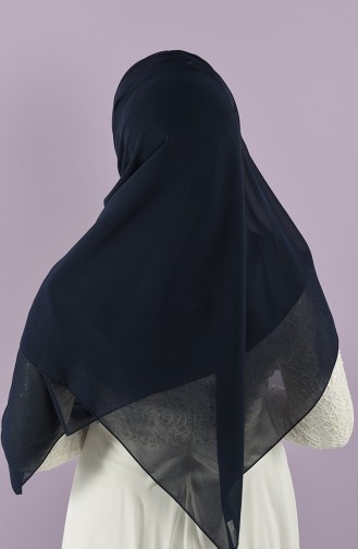 Kristal Taşlı Şifon Şal 9016-08 Lacivert