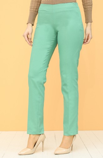 Yandan Fermuarlı Pantolon 2069-02 Çağla Yeşili