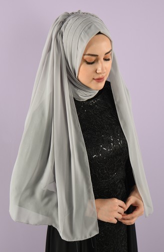 Üç Drape Büzgülü Duvak 004-03 Gri
