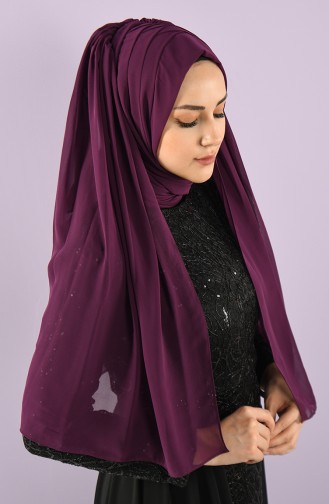 Üç Drape Büzgülü Duvak 004-05 Mor