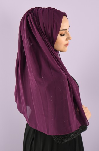 Üç Drape Büzgülü Duvak 004-05 Mor
