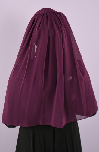 Üç Drape Büzgülü Duvak 004-05 Mor