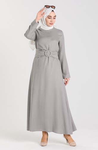 Gray Hijab Dress 20920-03