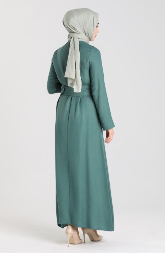 Boğazlı Elbise 20920-04 Yeşil