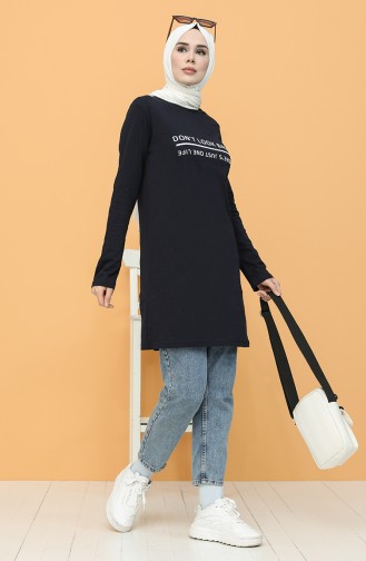 Bedruckte Tunika 6006-02 Dunkelblau 6006-02