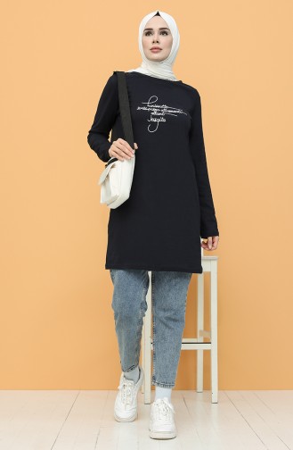 Bedruckte Tunika 6008-01 Dunkelblau 6008-01