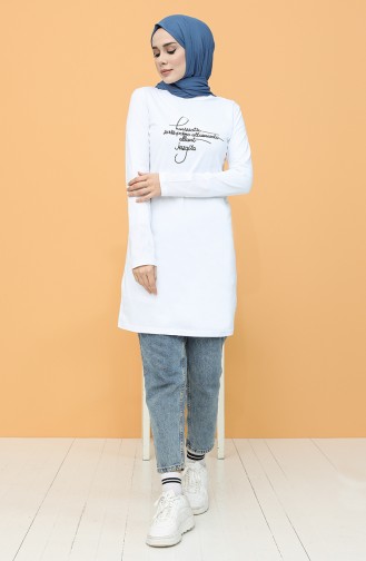 Printed Tunic 6008-02 White 6008-02