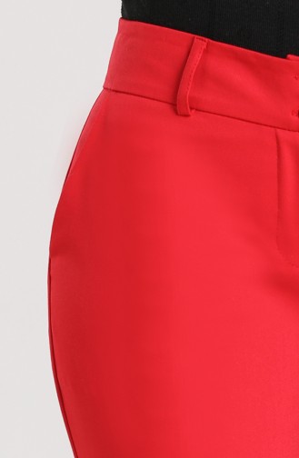 Düz Paça Klasik Pantolon 1779-02 Kırmızı