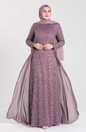 Dusty Rose Hijab Evening Dress 4855-01