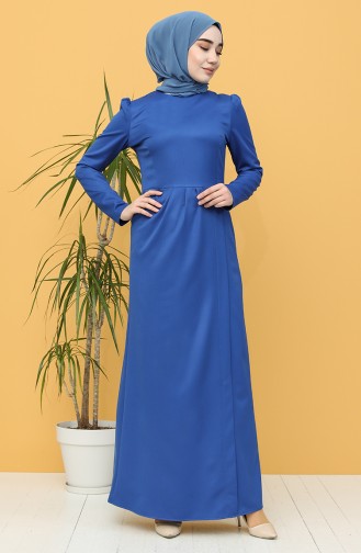 Saks-Blau Hijab-Abendkleider 3244-03