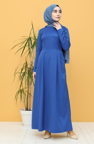 Saxe Hijab Dress 3246-01