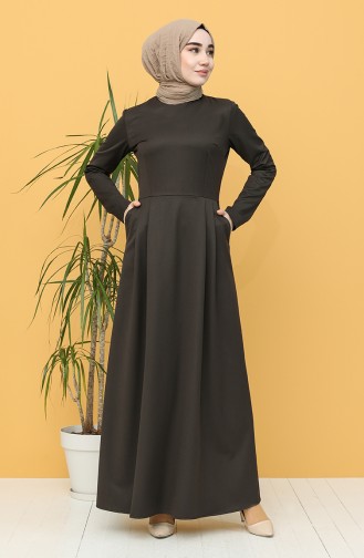 Brown Hijab Dress 3246-02
