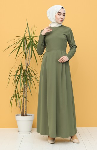 Khaki Hijab Dress 3246-03