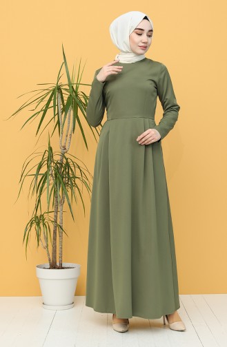 Khaki Hijab Kleider 3246-03