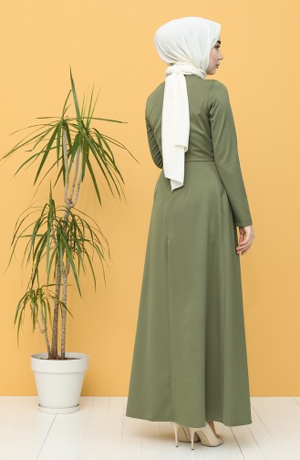 Khaki Hijab Dress 3246-03