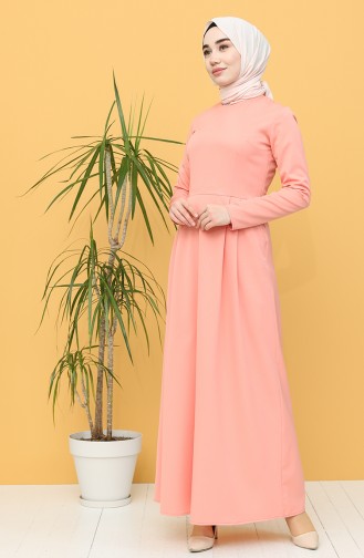 Salmon Hijab Dress 3246-04