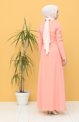 Lachsrosa Hijab Kleider 3246-04