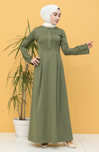 Khaki Hijab Dress 3251-02