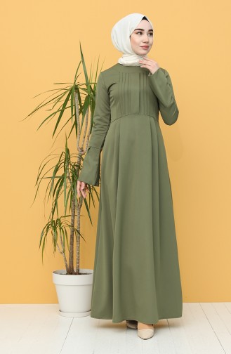 Khaki Hijab Kleider 3251-02